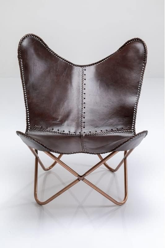Leather Butterfly Chair Handmade with Powder Coated Folding Iron Frame