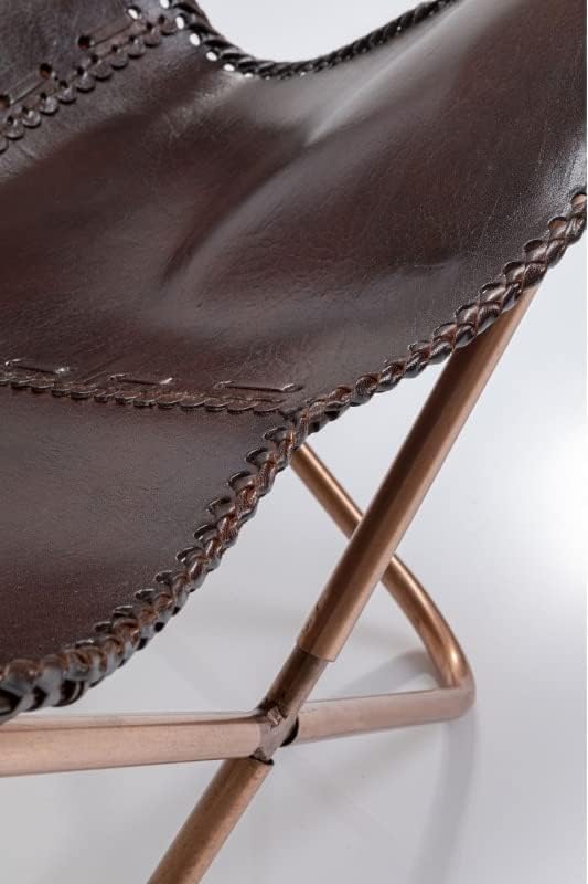 Leather Butterfly Chair Handmade with Powder Coated Folding Iron Frame