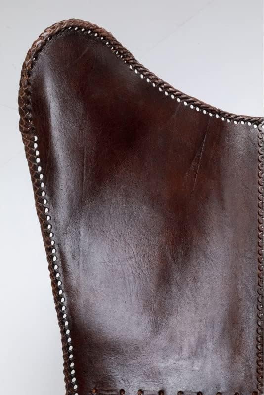 Leather Butterfly Chair Handmade with Powder Coated Folding Iron Frame