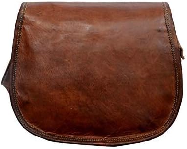9 inch Women Leather Cross-body Shoulder Bag Satchel ladies Purse Genuine Multi Pocket Saddle Vintage Handmade Travel