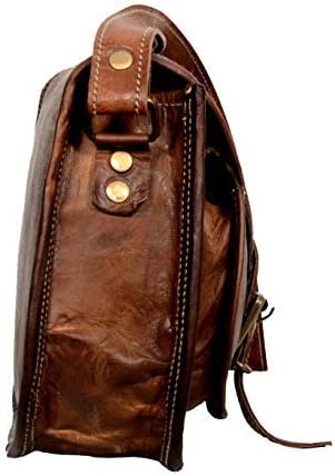 9 inch Women Leather Cross-body Shoulder Bag Satchel ladies Purse Genuine Multi Pocket Saddle Vintage Handmade Travel