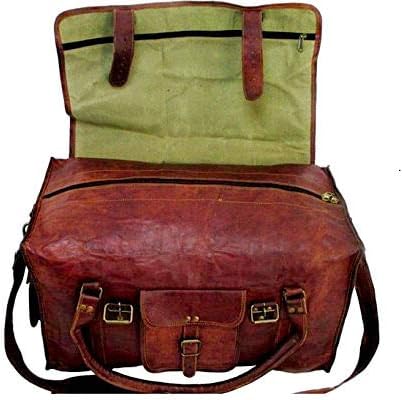 Retro Style Carry on Luggage Flap Distressed Leather Duffel Bag for Men and Women