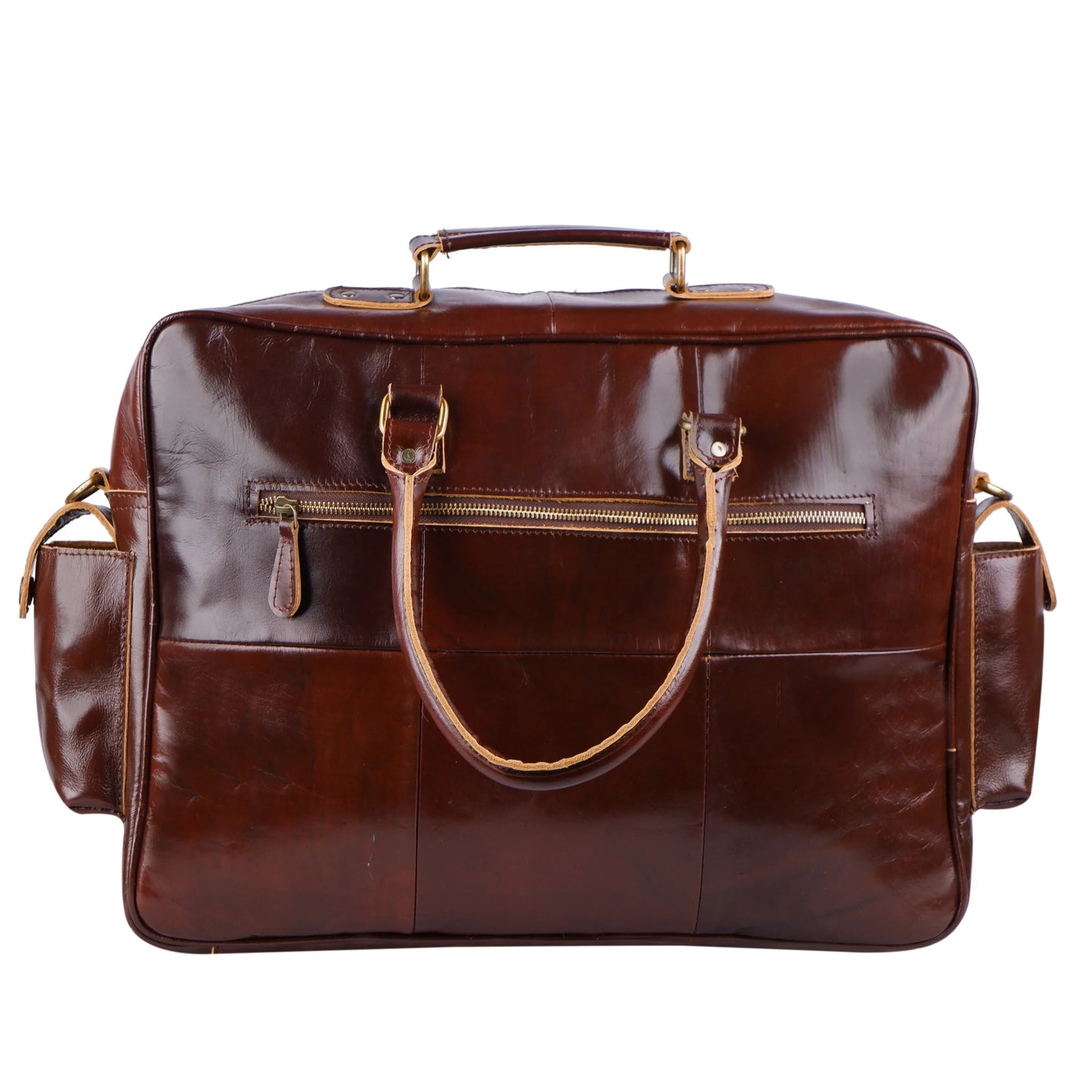 Elegant Norman Lustrous Briefcase Leather messenger bag for men and women