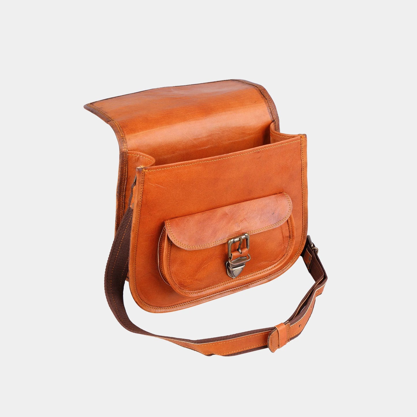 Real Leather Woman's Cross Body Satchel Bag