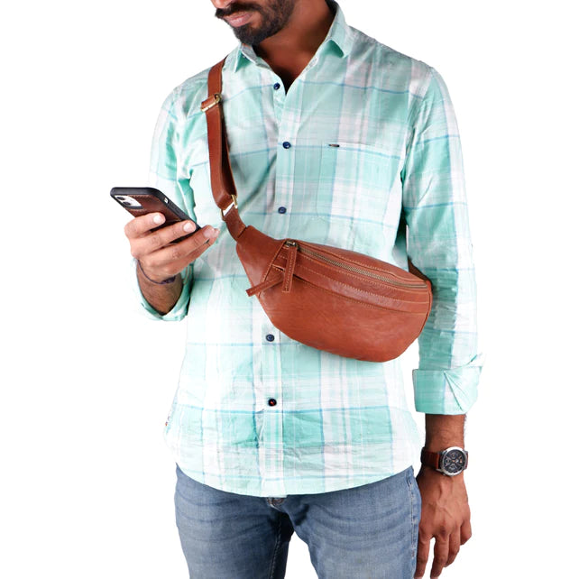 Versatile Leather Fanny Pack: Unisex Fashion for All Leather Sling Bag