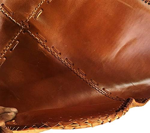 Handmade Tan Leather Arm Chair Cover Leather Butterfly Chair Home Decor (TAN_ ONLY Cover)