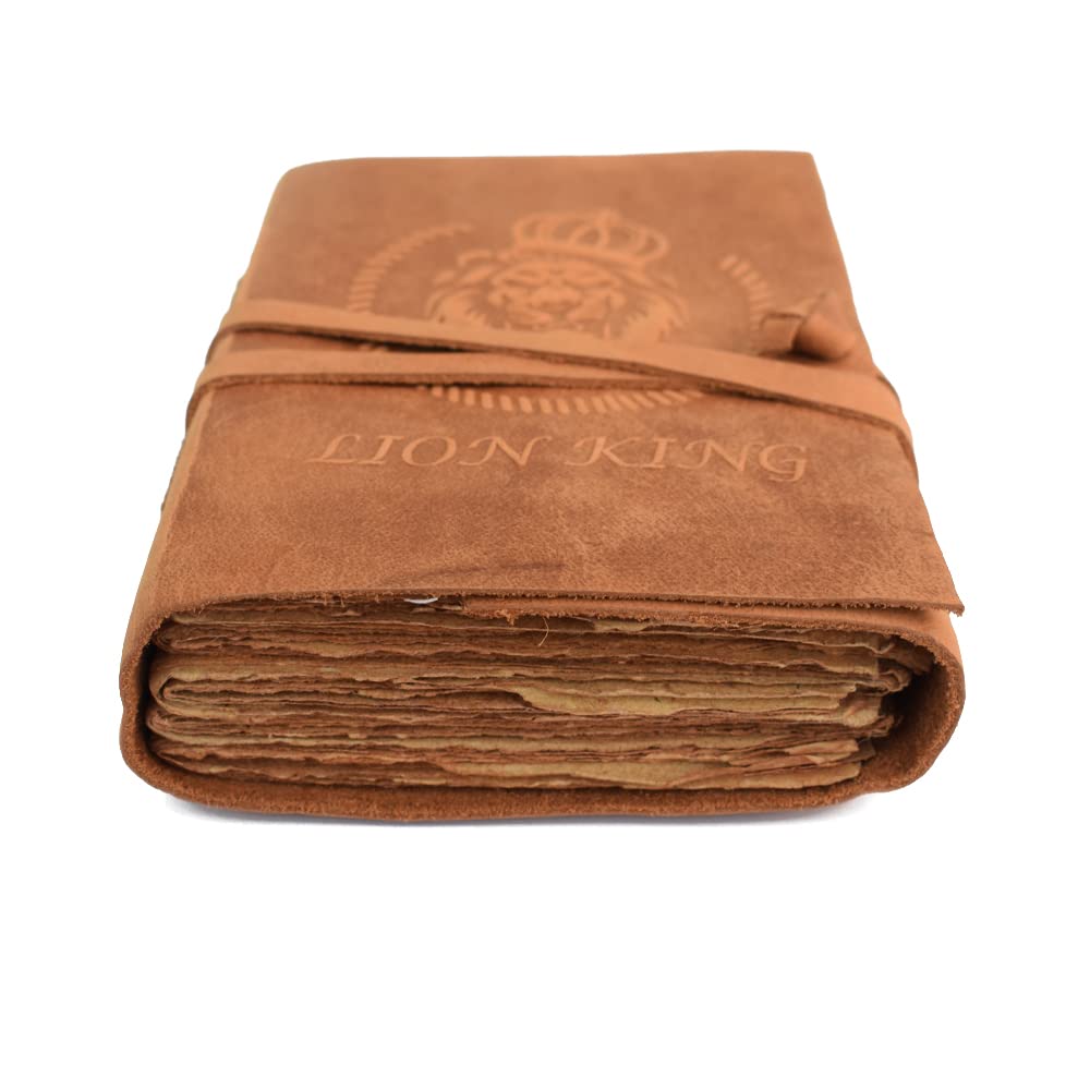 Leather Journal Notebook, Leather Bound Journal for Men and Women, Lined Travel Journal & Writing Journal for Personal Diary, 5x7 inches, Brown, 200 Pages Organizer