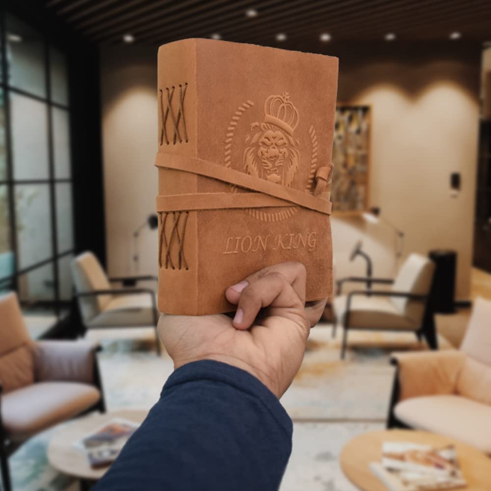 Leather Journal Notebook, Leather Bound Journal for Men and Women, Lined Travel Journal & Writing Journal for Personal Diary, 5x7 inches, Brown, 200 Pages Organizer
