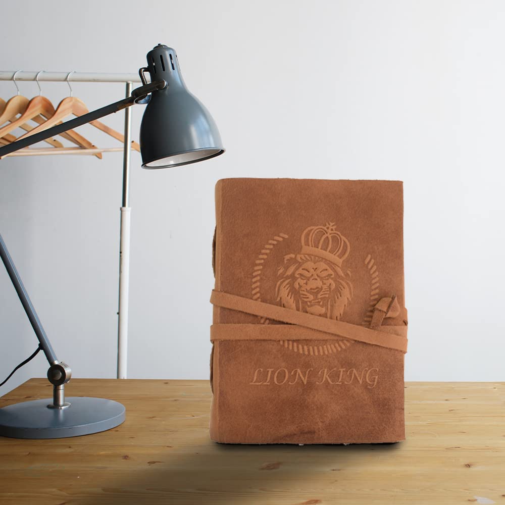 Leather Journal Notebook, Leather Bound Journal for Men and Women, Lined Travel Journal & Writing Journal for Personal Diary, 5x7 inches, Brown, 200 Pages Organizer