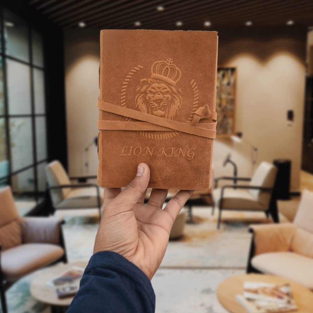 Leather Journal Notebook, Leather Bound Journal for Men and Women, Lined Travel Journal & Writing Journal for Personal Diary, 5x7 inches, Brown, 200 Pages Organizer