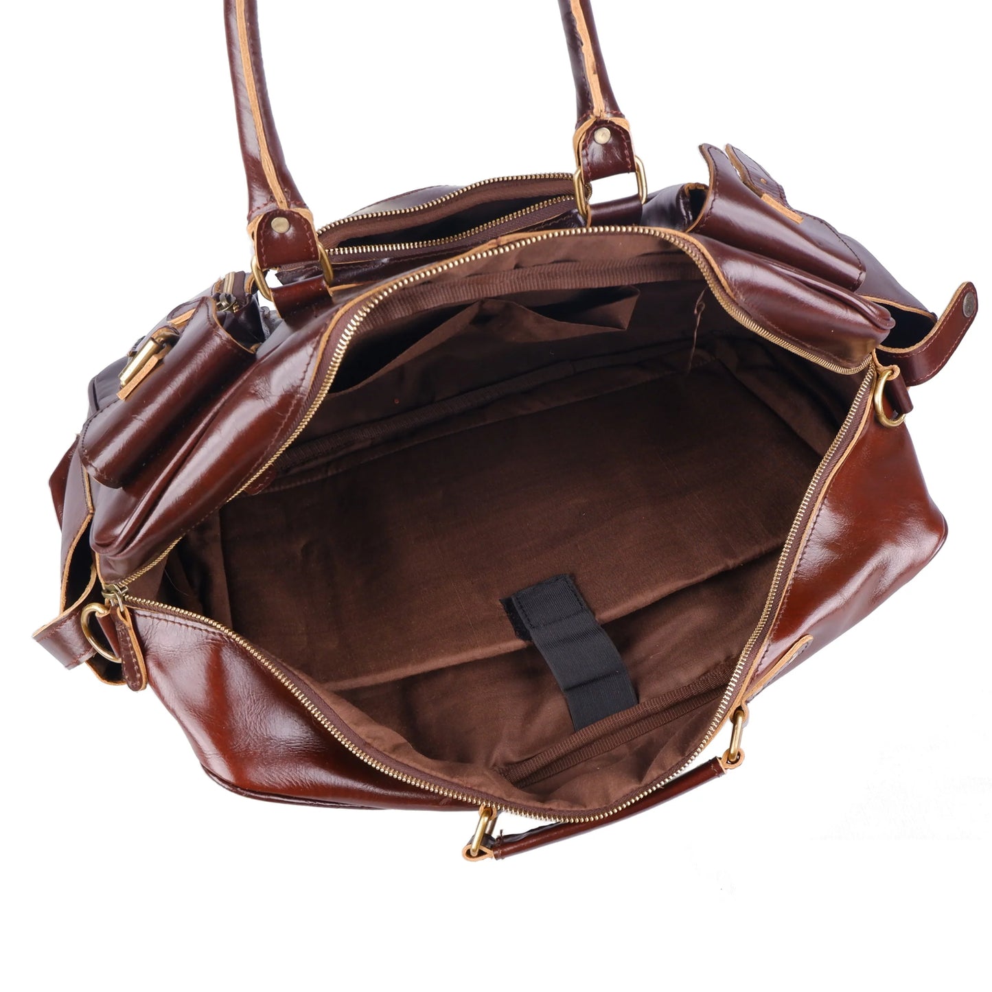 Elegant Norman Lustrous Briefcase Leather messenger bag for men and women