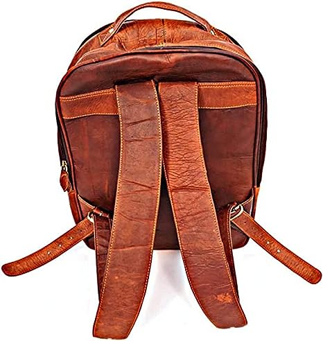 16 inch Vintage Genuine Leather Slim Laptop Backpack, College Casual Rusksack Travel Bag