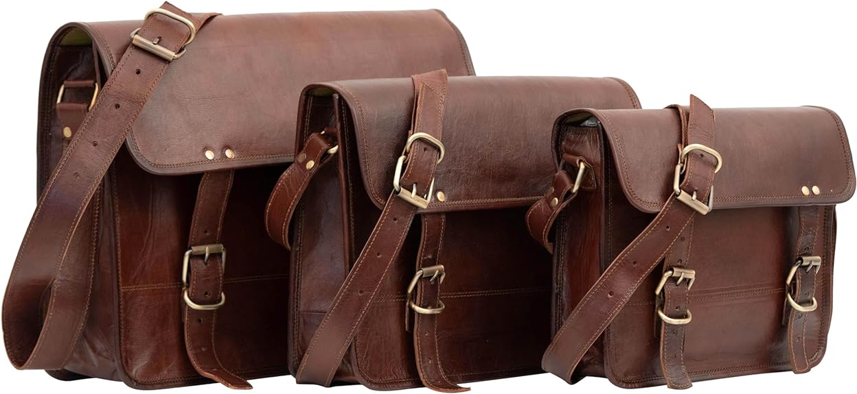 10" Inch Leather Office Messenger Bag vintage satchel Crossbody Bags for Men and Women unisex