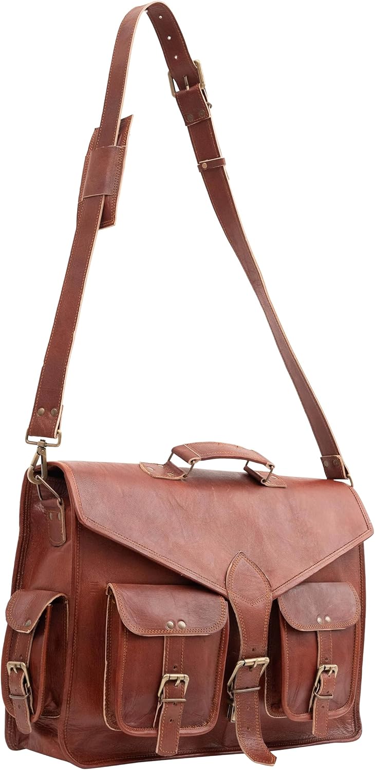 Leather briefcase laptop bag messenger satchel 15 Inch best Handmade Leather bag