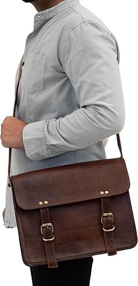 10" Inch Leather Office Messenger Bag vintage satchel Crossbody Bags for Men and Women unisex