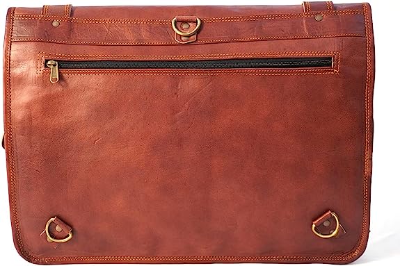 Handmade Leather Messenger Laptop Computer Satchel Distressed Bag (13" X 18") Stylish Backpack and Briefcase Bag for Men