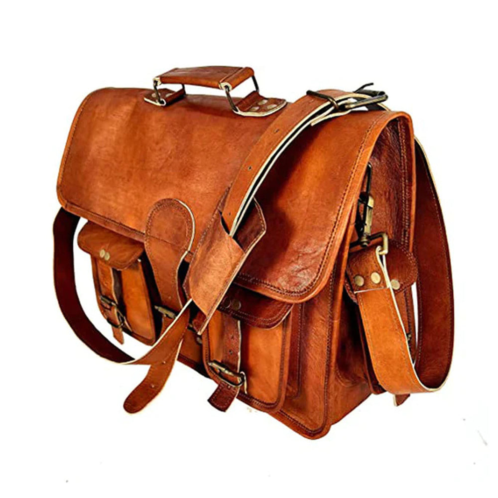 Handmade Leather Messenger Laptop Computer Satchel Distressed Bag Stylish Backpack and Briefcase Bag for Men