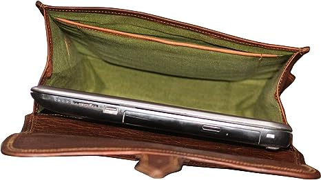 16" Vintage leather Backpack Laptop Messenger Bag Lightweight College Rucksack Sling for Men Women