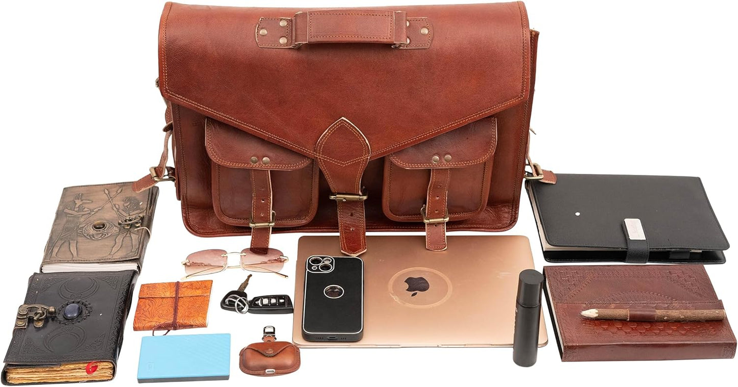 Leather briefcase laptop bag messenger satchel 15 Inch best Handmade Leather bag