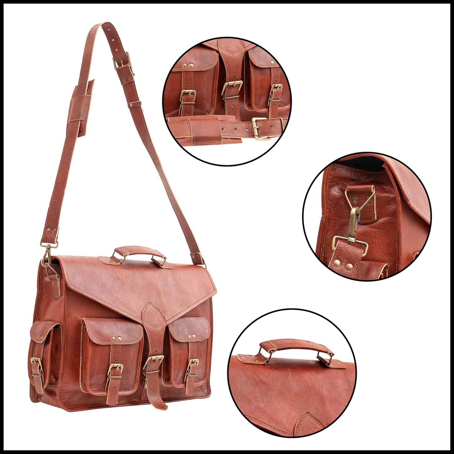 Leather briefcase laptop bag messenger satchel 15 Inch best Handmade Leather bag