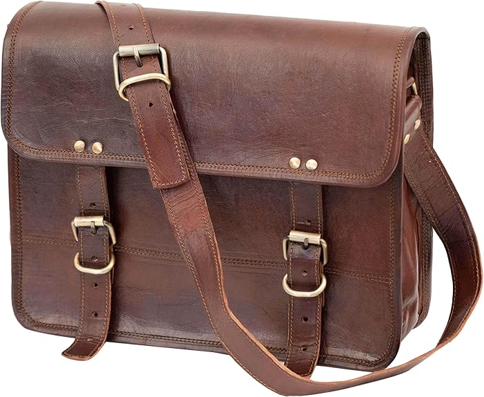 10" Inch Leather Office Messenger Bag vintage satchel Crossbody Bags for Men and Women unisex