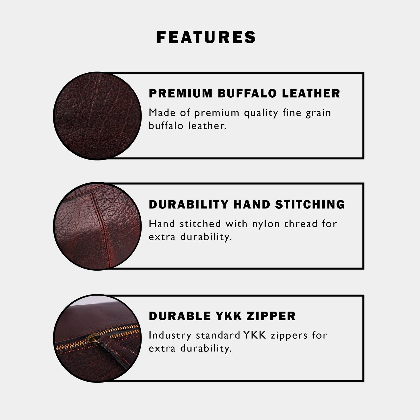 Buffalo Enclave Leather weekender Duffel Bag for both men and women