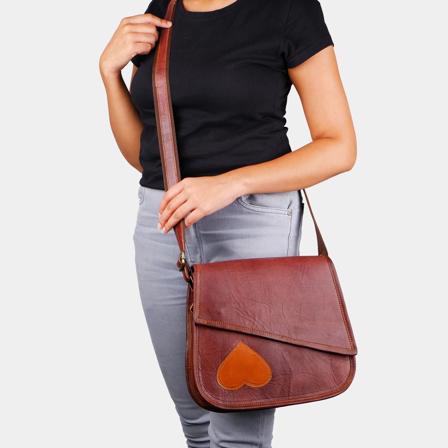 Woman's Cross body Leather Satchel Bag cross-body bag