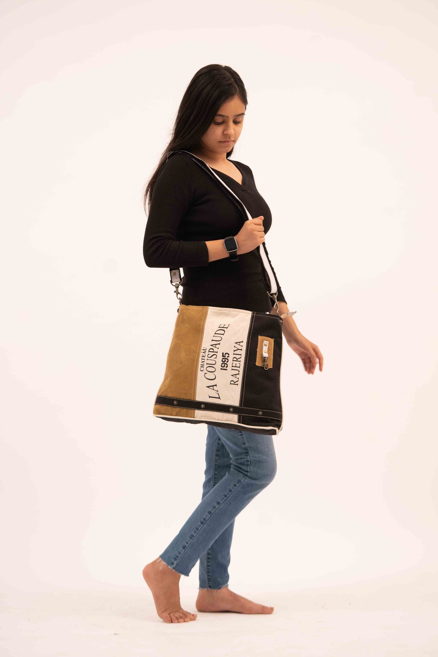 RAJERIYA La Couspaude Canvas Hand Bag Upcycled Canvas & Crossbody Bag for Women