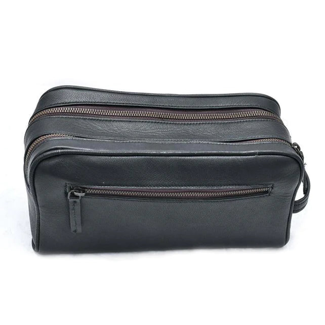 Dual Chamber Grooming Travel Bag - Black, Shaving Kit, Unisex Toiletry Bag