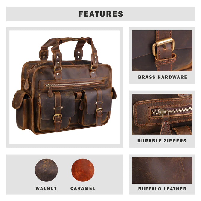Professional Dryden Business Briefcase Leather messenger bag