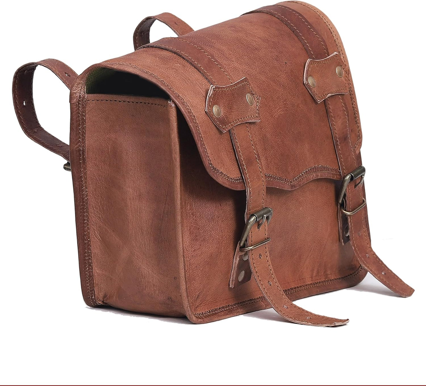 Rajeriya Leather Motorcycle Saddlebags, Motorcycle Luggage Bags Both Side Bag for Motorcycle, Travel Side Bike Bags (Set of 2)