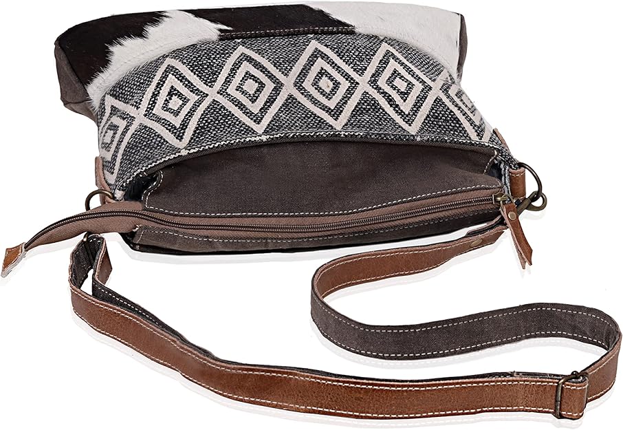Rajeriya Bags upcycled canvas & cowhide leather shoulder bags for women