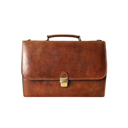 Premium Leather Hopkins Attache Case Leather messenger bag