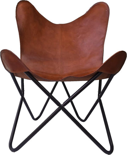 Leather Butterfly Chair Brown (Butterfly Chair Cover with Stand)