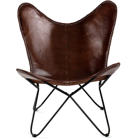 Leather Butterfly Chair Brown (Butterfly Chair Cover with Stand)