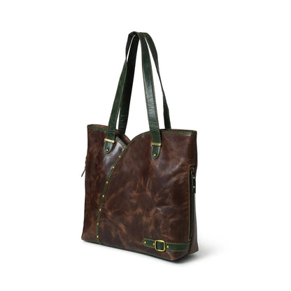 Riley Classic Brown Carryall Leather Tote Bag