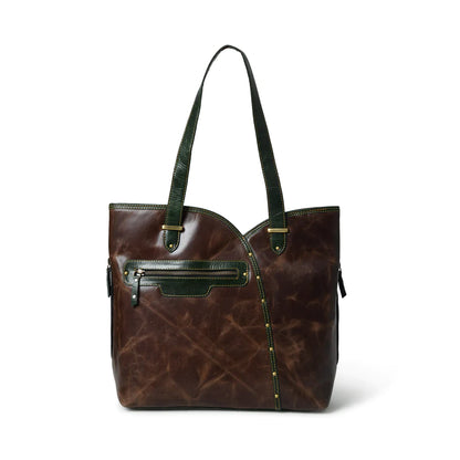 Riley Classic Brown Carryall Leather Tote Bag