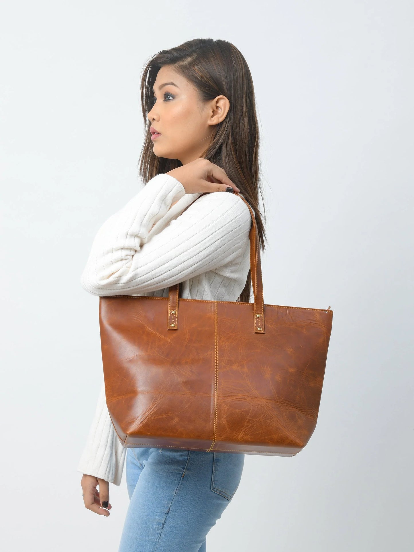 The Kim Tote Bag- Cocoa Brown