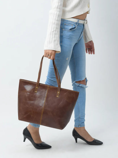 The Kim Tote Bag - Dark Brown