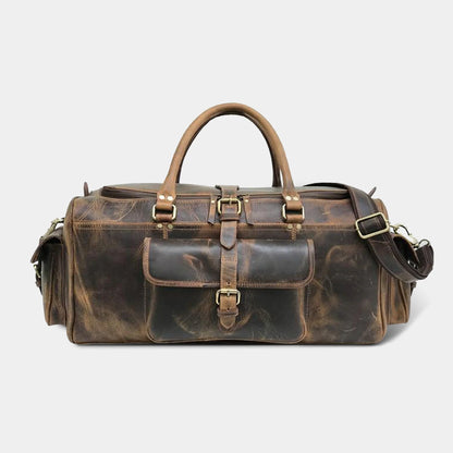 Full Grain Buffalo Leather Duffle Travel Bag Unisex Leather Bag