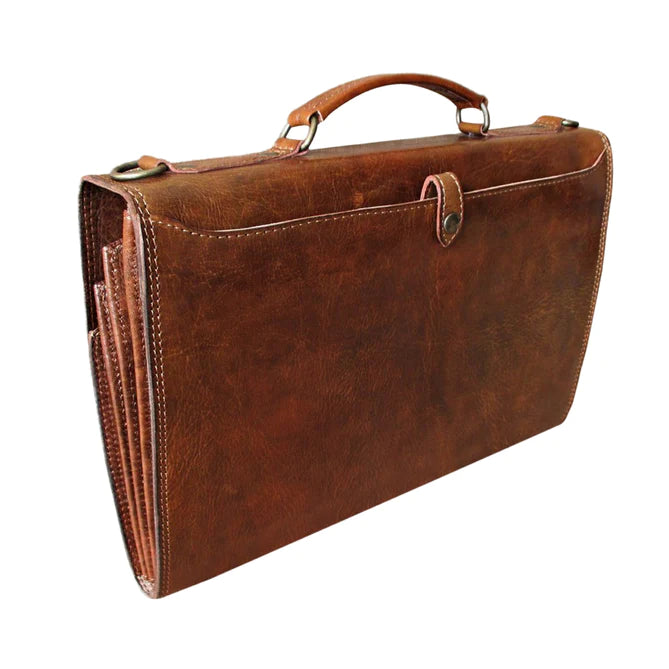 Premium Leather Hopkins Attache Case Leather messenger bag