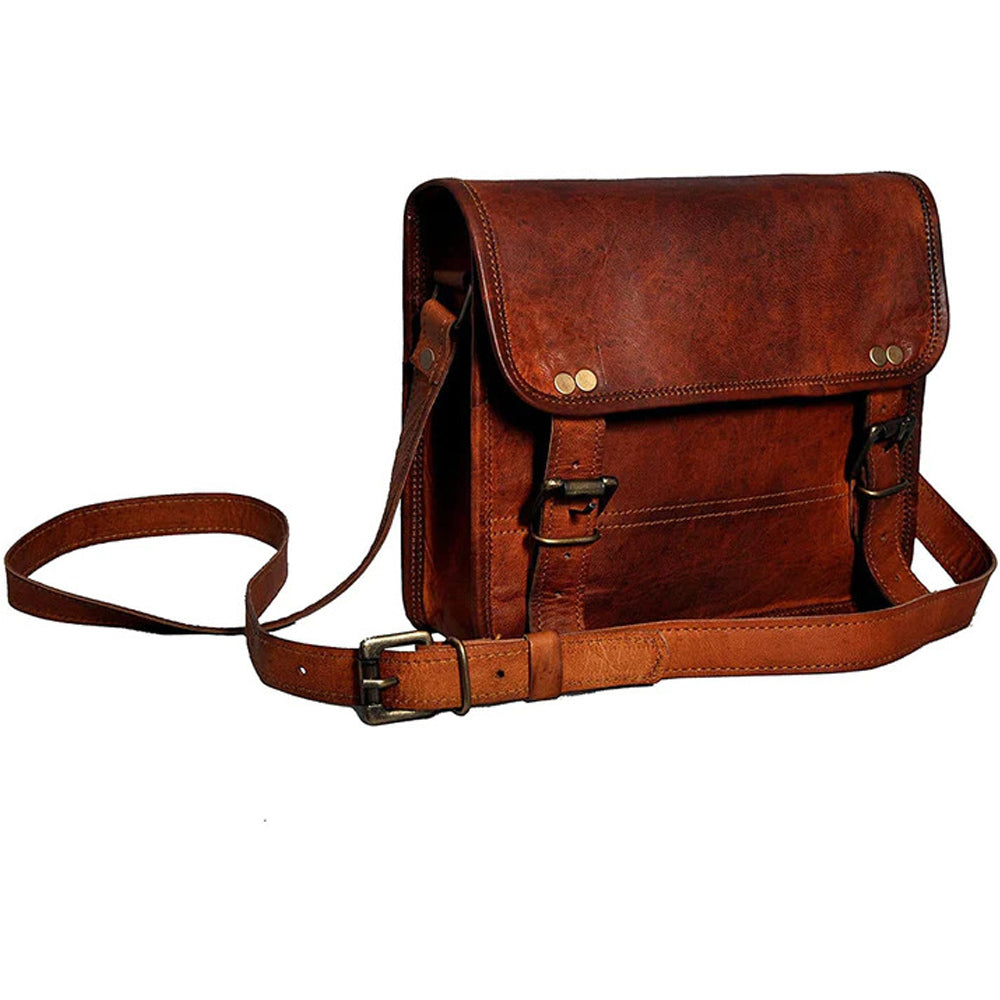 10" Inch Leather Messenger Bag vintage satchel bag Crossbody Bags for Men and Women unisex office bag