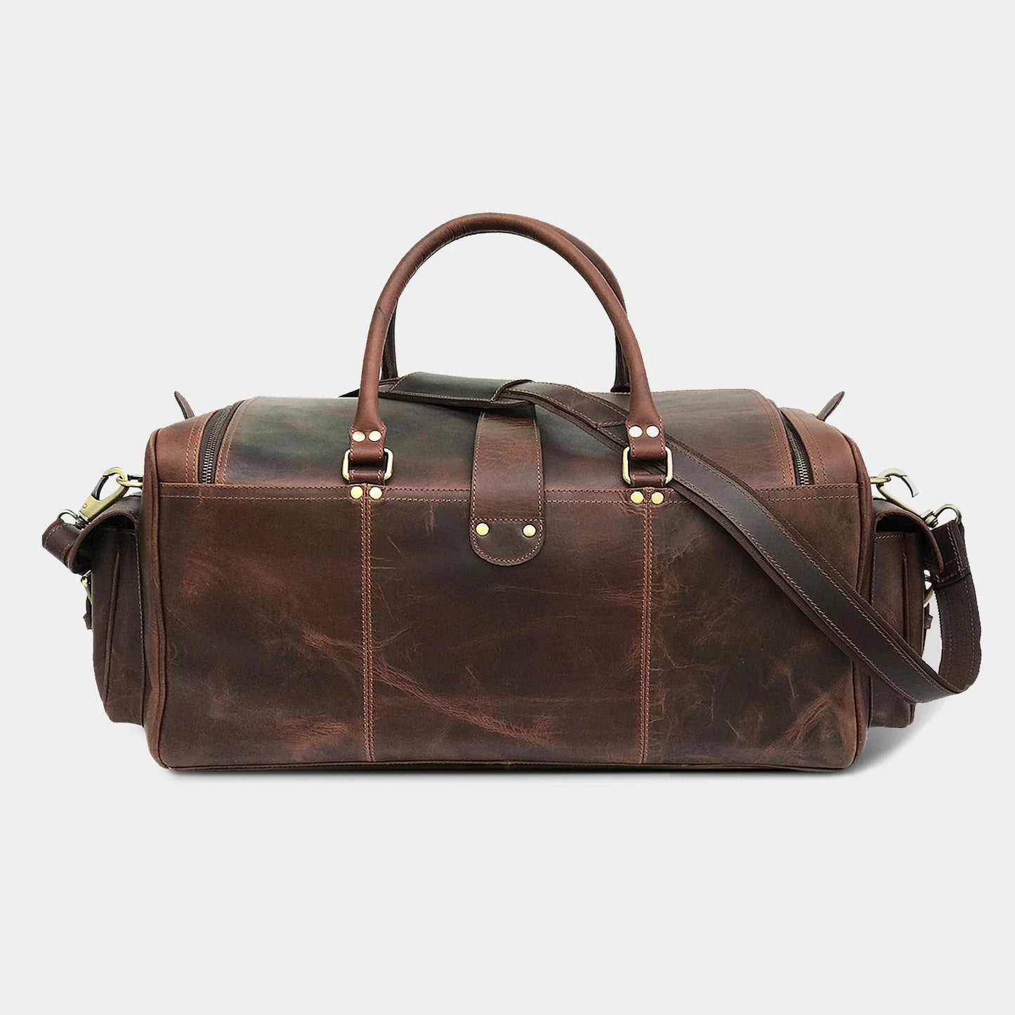 Full Grain Buffalo Leather Duffle Travel Bag Unisex Leather Bag