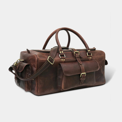 Full Grain Buffalo Leather Duffle Travel Bag Unisex Leather Bag