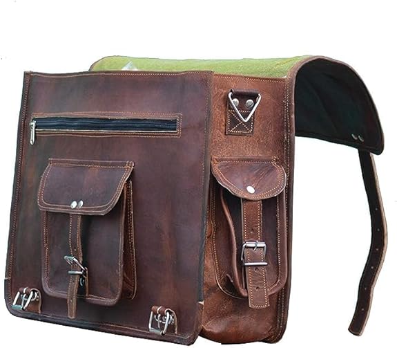 Vintage Computer Leather Laptop Messenger Bags for Men Leather Briefcase Shoulder Bag Men & Women