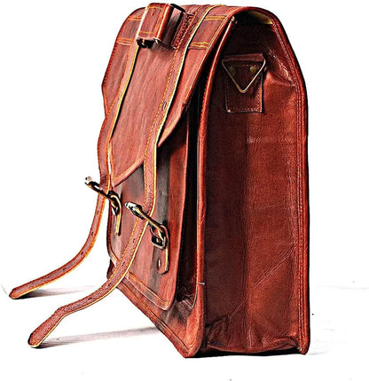 Handmade Leather Messenger Laptop Computer Satchel Distressed Bag (13" X 18") Stylish Backpack and Briefcase Bag for Men