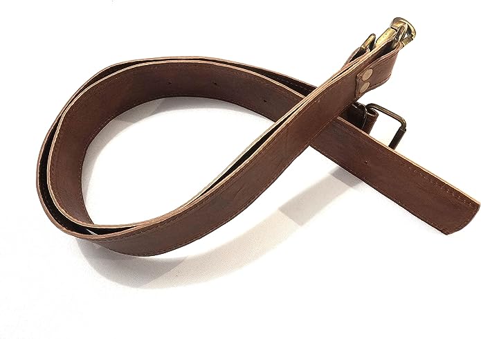 Shy Shy Duffle Bag Strap Replacement Handmade From Full Grain Leather, Adjustable Shoulder Strap With Metal Hooks perfect Match for Messenger Bag, Camera & Travel Bags, Duffle Bag