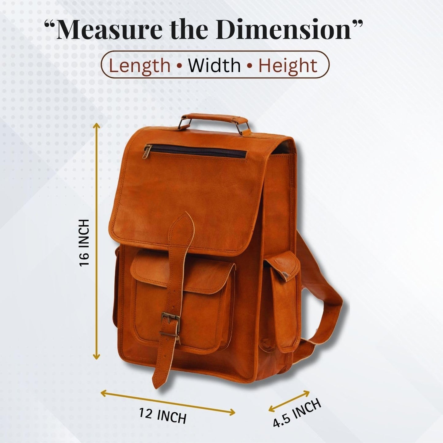 Rajeriya Leather Backpack Messenger Bag, Vintage Lightweight Laptop Rucksack, 16 Inch College & Travel Sling Bag for Men & Women, Brown