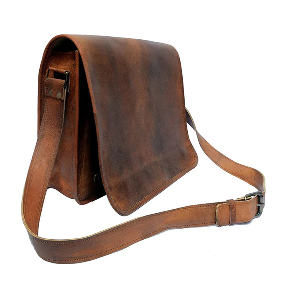 Leather Real Messenger bag for Laptop Briefcase Satchel Men and Women Messenger Handmade Bag Laptop Bag Satchel Bag Padded Messenger Bag Brown.