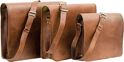 13inch Leather Real Messenger bag for Laptop Briefcase Satchel Men and Women